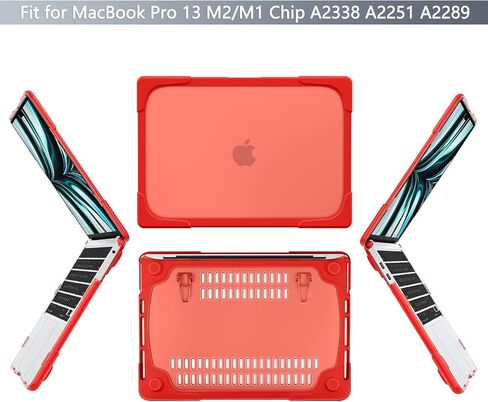 BatiAnda for MacBook Pro 13 Inch Case 2022 2020 الإصدار A2338 M2 M1 A2289 A2251 ، غطاء قذيفة صلبة بلاستيكية شديدة التحمل مع وظيفة مقاومة للصدمات في MacBook Pro New 13 بوصة ، رمادي ، in Saudi Arabia