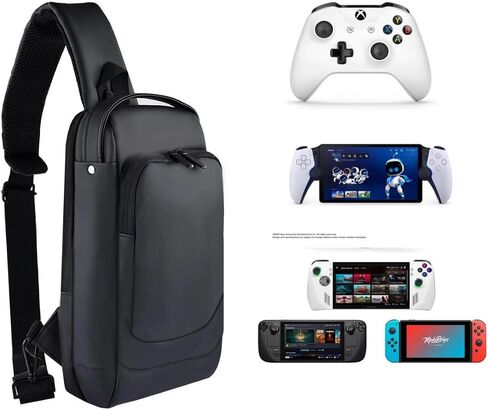 Carrying Case Compatible with Steam Deck OLED/ROG Ally X/PlayStation Portal, Sling Bag Compatible for Nintendo Switch/Legion Go, Portable Double-layer Leather Travel Bag for Consoles & Accessories. in Saudi Arabia