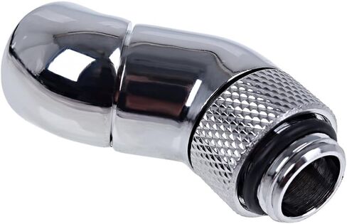 Alphacool 17251 Eiszapfen Angled Adaptor double-45° rotatable G1/4 Outer Thread to G1/4 Inner Thread - Chrome Water Cooling Fittings in Saudi Arabia