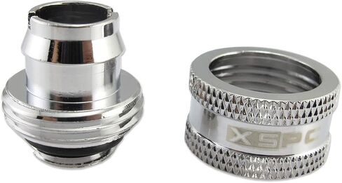 XSPC G1/4" to 7/16" ID, 5/8" OD Compression Fitting V2 for Soft Tubing, Chrome, 8-pack in Saudi Arabia