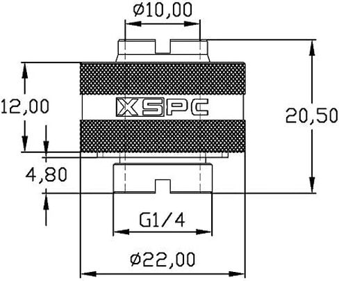 XSPC G1/4" to 7/16" ID, 5/8" OD Compression Fitting V2 for Soft Tubing, Chrome, 8-pack in Saudi Arabia