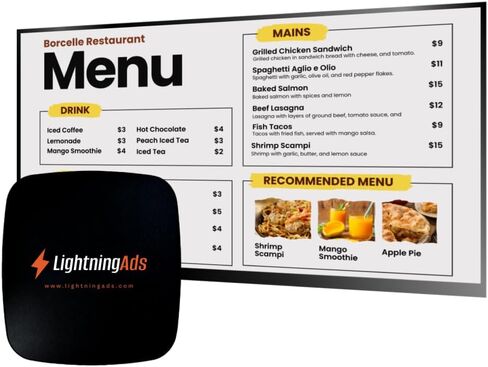 مشغل لافتات رقمية للمطاعم ، والإعداد السهل ، والخطة المجانية المدرجة ، وجدولة القائمة ، ومصمم قماش ، و PowerPoint و AI Enhancer in Kuwait