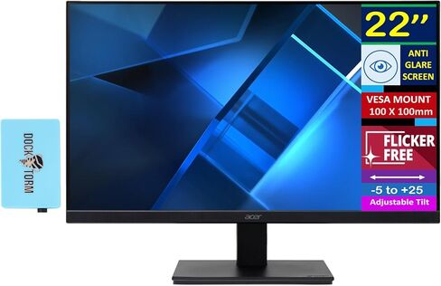 Acer Vero V227Q H 22 "FHD Sync Sync Free مع وقت استجابة 4 مللي ثانية ، وميض خالي من الوهج ، وموهبة ، و Vesa Mount (100mm) ، و HDMI & Dockztorm USB Port Expander ، الأسود (um.wv7aa.h01-2025. in Saudi Arabia