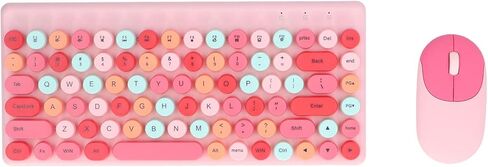 لوحة مفاتيح الألعاب اللاسلكية ، Mouse Combo 86 Keys Retro Round Critro Keycap 1200DPI Mouse Orgonomic USB Mouse with Glossy Color Clear Clear لسطح مكتب الكمبيوتر المحمول OS X (الأخضر) in Kuwait