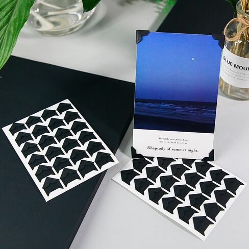 2 Sheets/48 Pcs Photo Corner Stickers, Self-Adhesive Photo Mounting Corners for Scrapbooking Photo Album Diary Craft Paper (White) in Saudi Arabia
