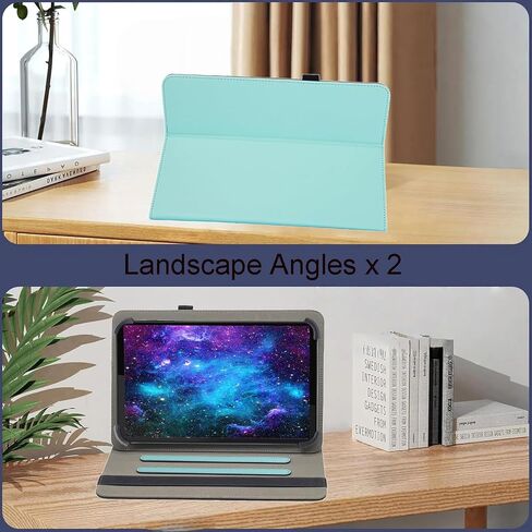 Universal 10 10.1 Inch Android Tablet Case, Revvl Tab 2 Case, Bbjjkkz Multi-Angle Viewing Stand PU Leather Cover with Hand Strap for 9.5-11 Inch Tablet, Black in Saudi Arabia