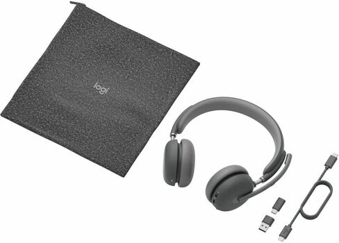 Logitech Zone Wireless 2 سماعة رأس إلغاء الضوضاء مع ANC المختلط ، معتمد لفرق Microsoft على البلوتوث الأصلي والزوج السريع ، المصمم لأجهزة الكمبيوتر المحمولة Intel Evo ، الجرافيت (متجدد) in Kuwait