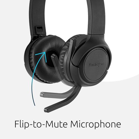 سماعات الرأس اللاسلكية Kensington H1050 Eq مع الميكروفون ، بلوتوث 5.4 ، ميكروفون ENC ، أدوات التحكم في الأذن ، الأسود (K80182WW) in Saudi Arabia