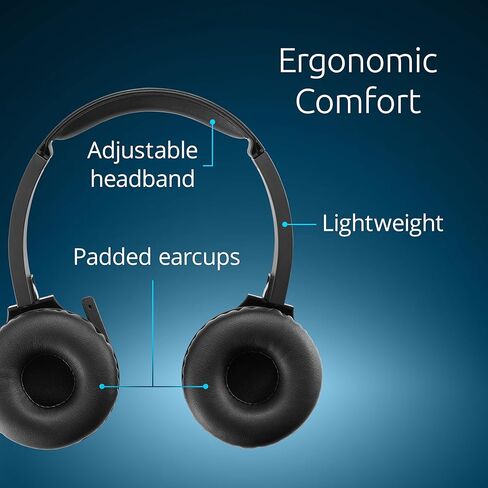 سماعات الرأس اللاسلكية Kensington H1050 Eq مع الميكروفون ، بلوتوث 5.4 ، ميكروفون ENC ، أدوات التحكم في الأذن ، الأسود (K80182WW) in Saudi Arabia