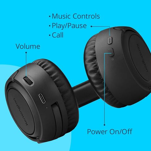 سماعات الرأس اللاسلكية Kensington H1050 Eq مع الميكروفون ، بلوتوث 5.4 ، ميكروفون ENC ، أدوات التحكم في الأذن ، الأسود (K80182WW) in Saudi Arabia