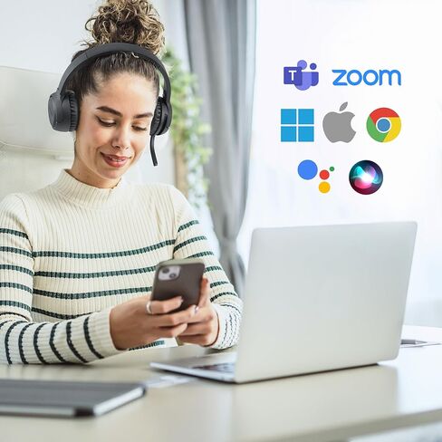 سماعات الرأس اللاسلكية Kensington H1050 Eq مع الميكروفون ، بلوتوث 5.4 ، ميكروفون ENC ، أدوات التحكم في الأذن ، الأسود (K80182WW) in Saudi Arabia