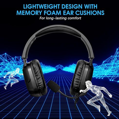 سماعة ألعاب 3.5 مم ، سماعات الألعاب مع برامج تشغيل 50 مم من الضوضاء إلغاء MIC RGB الإضاءة قابلة للتعديل لوحدة التحكم في ألعاب الهاتف المحمول للكمبيوتر الشخصي (أسود) in Kuwait