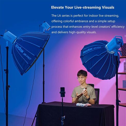 Godox LA200R K1 اللون الكامل RGB LED ضوء الفيديو ، 220W LED Bowens Mount مصباح الضوء المستمر ، 1800-10000K CCT ، 95+ CRI ، 94+ TLCI ، 14 تأثيرات الإضاءة ، مضغوطة وخفيفة الوزن لتسجيل الفيديو ، البث المباشر. in Saudi Arabia