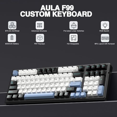 Aula Wireless Keyboard و Mouse Combo ، F99 Mechanical Keyboard SC900 Pro Wireless Mouse in Saudi Arabia