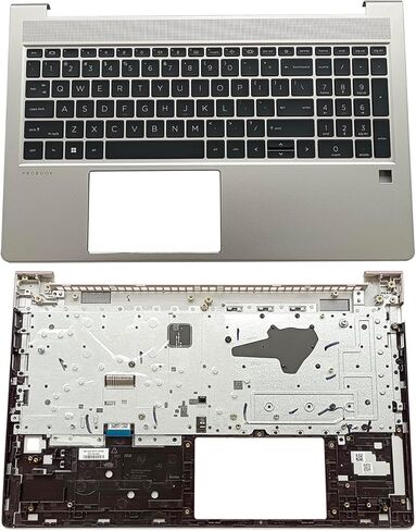 Replacement Upper Case Palmrest for HP Probook 450 G8 455 G8 15.6'' Series Laptop Top Cover with Keyboard Assembly M21740-001 M21742-001 Silver (Backlit Keyboard) in Saudi Arabia