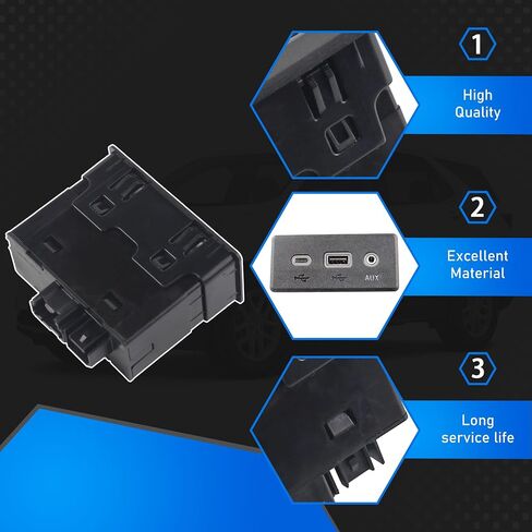 13529865 USB وعاء ومشغل الصوت USB Port Player Black متوافق مع 2019-2024 Chevy Malibu equinox 2018-2019 GMC Terrain 2020-2023 Buick Encore GX يستبدل 84260037 13512372 in Saudi Arabia