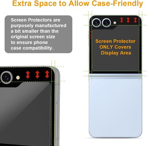 Supershieldz (2 Pack) Designed for Samsung Galaxy Z Flip 7 FE/Z Flip 6 Screen Protector (2 Tempered Glass Front Screen and 2 TPU Main Screen) Anti Scratch, Bubble Free in Saudi Arabia