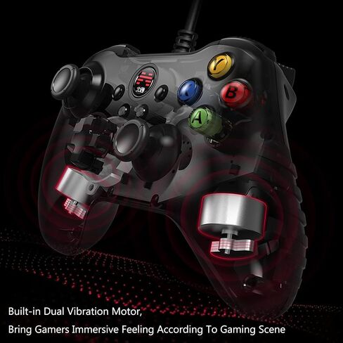 Beitong Asura 2 PC Gaming Controller - e -sports joystick ، ​​الاهتزاز المزدوج ، التوربو ، gamepad الزناد الخطي للنافذة 7/8/10/11 Android TV [أسود] in Kuwait