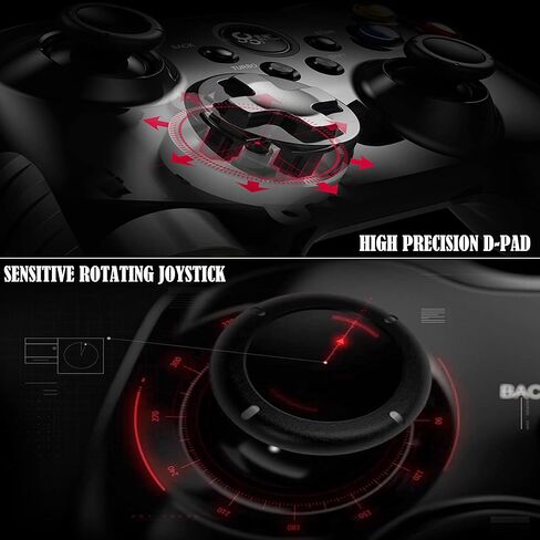 Beitong Asura 2 PC Gaming Controller - e -sports joystick ، ​​الاهتزاز المزدوج ، التوربو ، gamepad الزناد الخطي للنافذة 7/8/10/11 Android TV [أسود] in Kuwait