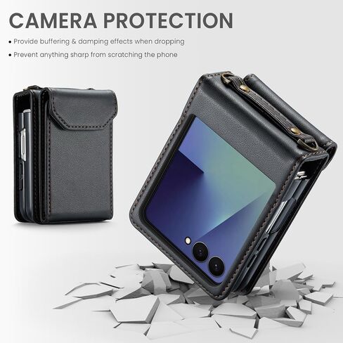 حالة هاتف ASUWISH لـ Samsung Galaxy Z Flip 5g 5G 2023 غطاء خلية محفظة مع حبل معصم Crossbody حزام RFID حامل بطاقة الائتمان SLOT ZFLIP5 Z5 G Flip5 Zflip 5Z النساء الرجال الأرجواني in Kuwait