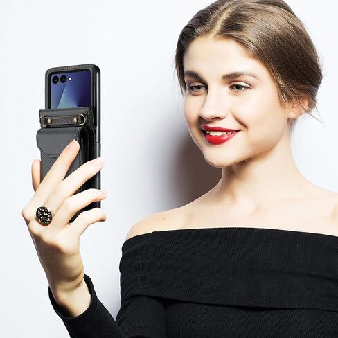 حالة هاتف ASUWISH لـ Samsung Galaxy Z Flip 5g 5G 2023 غطاء خلية محفظة مع حبل معصم Crossbody حزام RFID حامل بطاقة الائتمان SLOT ZFLIP5 Z5 G Flip5 Zflip 5Z النساء الرجال الأرجواني in Kuwait
