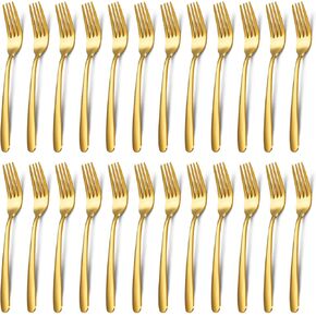 24 Pieces Dinner Forks Set (7.1 inch), Unokit Silver Stainless Steel Dinner Forks Set of 24, Forks Silverware, Flatware Forks for Home, Kitchen or Restaurant - Mirror Polished, Dishwasher Safe in Saudi Arabia
