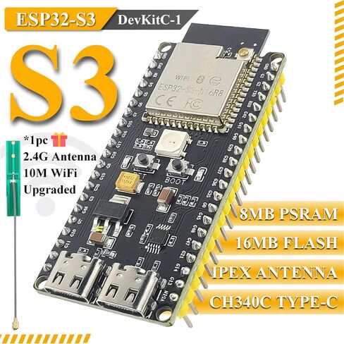 لوحة تطوير ESP32 S3 لـ Arduino Kit Bt Ipex DIY MCU مع 2.8 بوصة محول توسيع العرض ESP32-S3-DEVKITC-1 ESP32S3 N16R8 42PIN CH340X TYPEC in Saudi Arabia