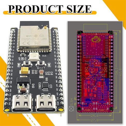 لوحة تطوير ESP32 S3 لـ Arduino Kit Bt Ipex DIY MCU مع 2.8 بوصة محول توسيع العرض ESP32-S3-DEVKITC-1 ESP32S3 N16R8 42PIN CH340X TYPEC in Saudi Arabia