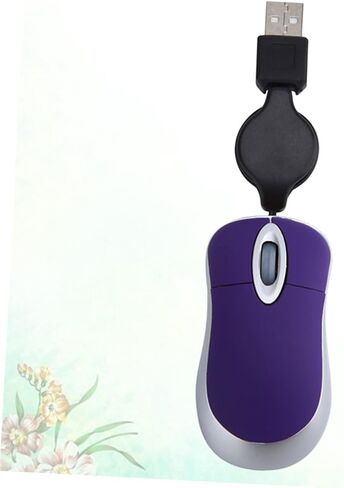 Homsfou Wired Mice Mini Mouse Mouse Mouse Mouse Mouse Pocket USB Wired Wired USB Plug Girl Purple Mute ، 7x4cm in Kuwait