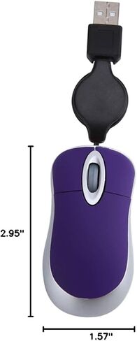 Homsfou Wired Mice Mini Mouse Mouse Mouse Mouse Mouse Pocket USB Wired Wired USB Plug Girl Purple Mute ، 7x4cm in Kuwait