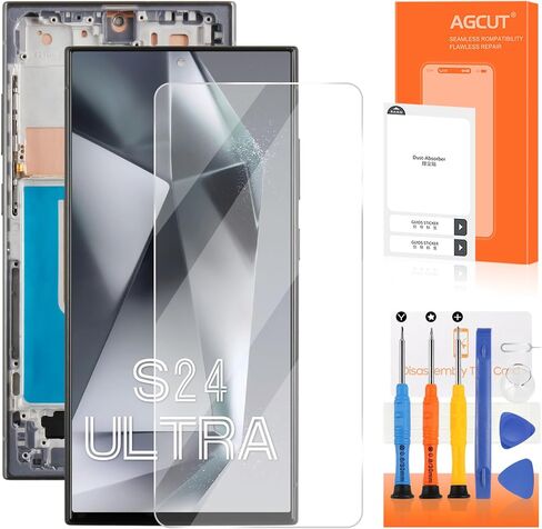 incell for Samsung Galaxy S24 Ultra Screen Replace for Samsung S24 Ultra LCD Display S928B SM-S928U LCD Digitizer Touch Screen Association Black مع إطار (بدون بصمة) in Saudi Arabia