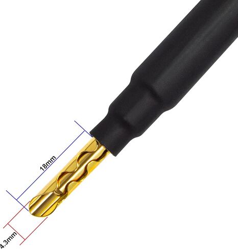 WORLDS BEST CABLES 20 Foot Ultimate - 7 AWG - Ultra-Pure OFC - Premium Audiophile HiFi Single Speaker Cable for Center Channel with Eminence Gold Banana Plugs & Silver Tweed Jacket in Saudi Arabia