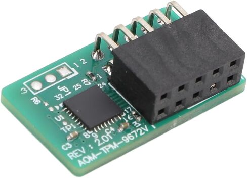 TPM 2.0 Module Trusted Platform, Vertical 10Pin SPI TPM 2.0 Module for AOM TPM 9672V Motherboard 10pin TPM Header, Computers, Encrypts Data in a Secure Channel in Saudi Arabia