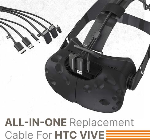 Skywin 3-in-1 Round HTC Vive Compatible Cable - Replacement for HTC Vive 3 in 1 HDMI+USB+DC 5 Meter Cable for Linkbox and Headset Connection (16 Foot) in Saudi Arabia