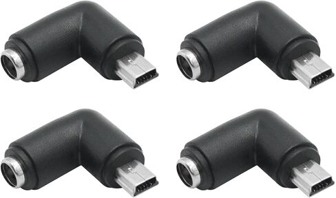 4pcs DC 5.5mm × 2.1 مم إلى محول USB صغير ، 90 درجة الزاوية اليمنى DC 5521 أنثى إلى موصل موصل توصيل الذكور MINI USB 5V in Kuwait