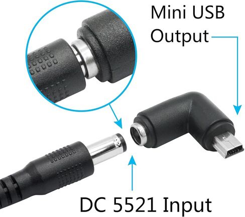 4pcs DC 5.5mm × 2.1 مم إلى محول USB صغير ، 90 درجة الزاوية اليمنى DC 5521 أنثى إلى موصل موصل توصيل الذكور MINI USB 5V in Kuwait