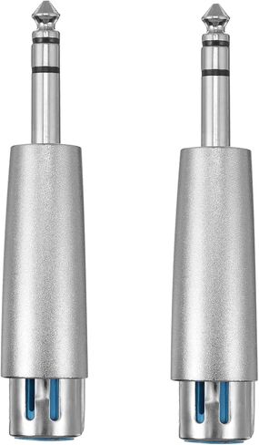 popetpop 2pcs 3-pin xlr أنثى إلى 1/4 بوصة محول ذكور dj6.35mm إلى XLR موصل موصل موصل المكونات in Saudi Arabia