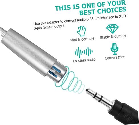 popetpop 2pcs 3-pin xlr أنثى إلى 1/4 بوصة محول ذكور dj6.35mm إلى XLR موصل موصل موصل المكونات in Saudi Arabia