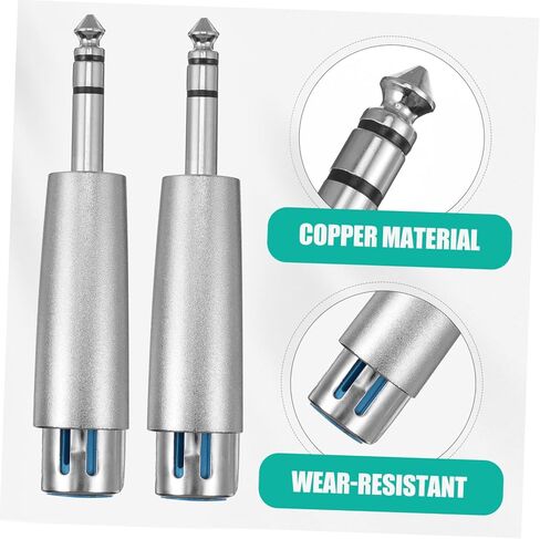popetpop 2pcs 3-pin xlr أنثى إلى 1/4 بوصة محول ذكور dj6.35mm إلى XLR موصل موصل موصل المكونات in Saudi Arabia