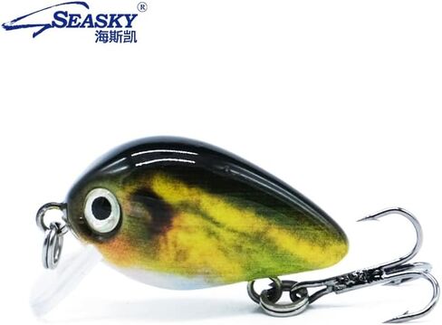 Seasky 2.5cm 1.5g Mini Crankbait Fishing Lures ، Bass Hard Topwater Hooks Baits الاصطناعية ، إغراء Panfish/Crappie ، 5pcs/Case 0.05 أوقية 1 بوصة in Kuwait