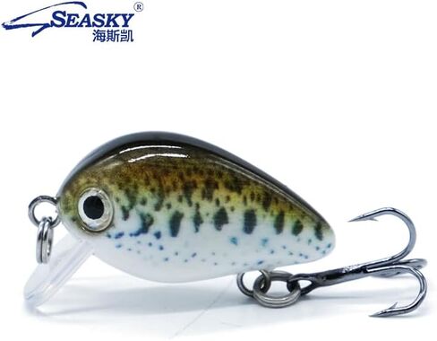 Seasky 2.5cm 1.5g Mini Crankbait Fishing Lures ، Bass Hard Topwater Hooks Baits الاصطناعية ، إغراء Panfish/Crappie ، 5pcs/Case 0.05 أوقية 1 بوصة in Kuwait