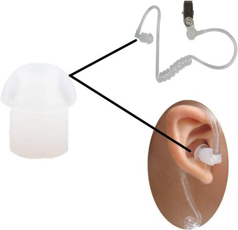 سماعات أذن بديلة من مطاط السيليكون الأسود من Lsgoodcare متوافقة مع Motorola Kenwood Icom Yaesu Baofeng HYT Midland Cobra Radio Surveillance Acoustic Tube Earpiece Headphone، حزمة من 50 in Saudi Arabia