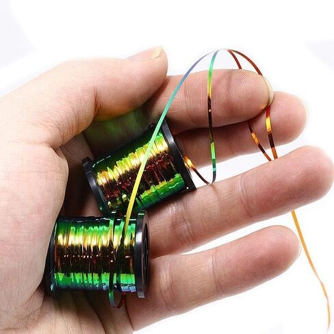 Pack of 1 Green Peacock Flat Tinsel 35 Yards Fly Tying Floss Thread Silky Yarns Fly Fishing Tying Line Materials Accessories in Saudi Arabia