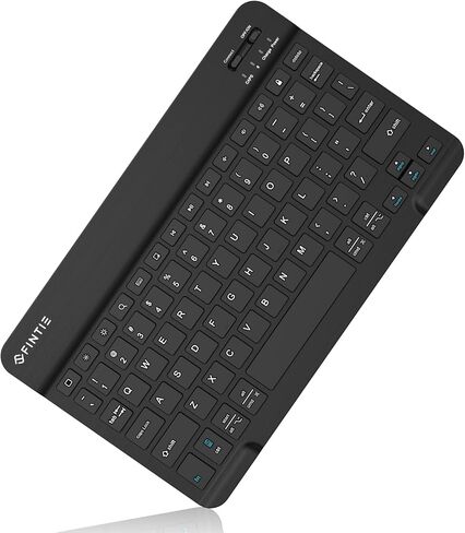 Fintie 10-Inch Ultrathin (4mm) Wireless Bluetooth Backlight Keyboard, [7 Color Backlit] Rechargeable Keyboard for iPad Samsung Tablet, iPhone Smartphone, iOS, Android Tablets Phone, (White) in Saudi Arabia