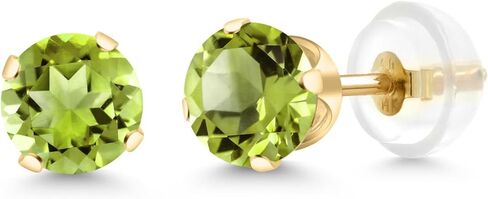 Gem Stone King 14K Yellow Gold Purple Amethyst Stud Earrings (0.90 Cttw, Gemstone Birthstone, Round 5MM) in Saudi Arabia
