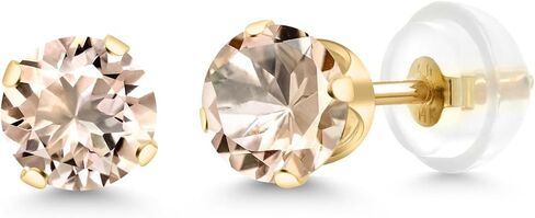 Gem Stone King 14K Yellow Gold Purple Amethyst Stud Earrings (0.90 Cttw, Gemstone Birthstone, Round 5MM) in Saudi Arabia