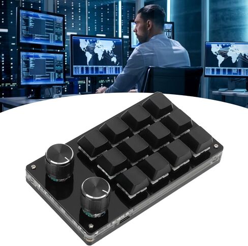 Tbest 12 Keys Programmable Keyboard,One Handed Macro Mechanical Keyboard 12 Key Multifunction DIY Programmable Keypad for Office Gaming Lab in Saudi Arabia