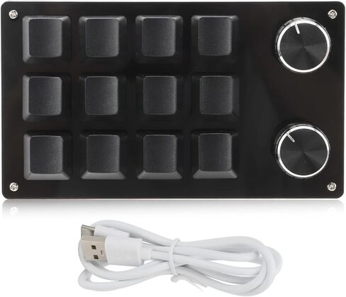Tbest 12 Keys Programmable Keyboard,One Handed Macro Mechanical Keyboard 12 Key Multifunction DIY Programmable Keypad for Office Gaming Lab in Saudi Arabia