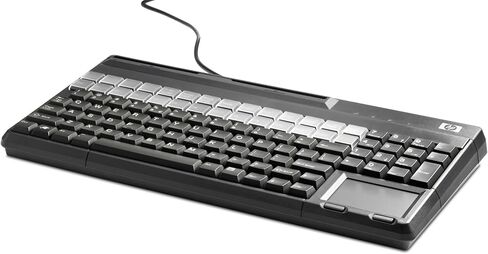 HP POS Keyboard - 106 Keys - QWERTY Layout - 28 Relegendable Keys - Magnetic Stripe Reader - USB in Saudi Arabia