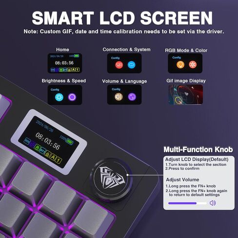 لوحة مفاتيح ميكانيكية لاسلكية AULA S98 مع شاشة و Knob SC800 MOUSE WIRELESS in Kuwait